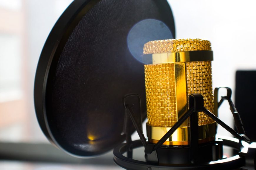 A podcast microphone