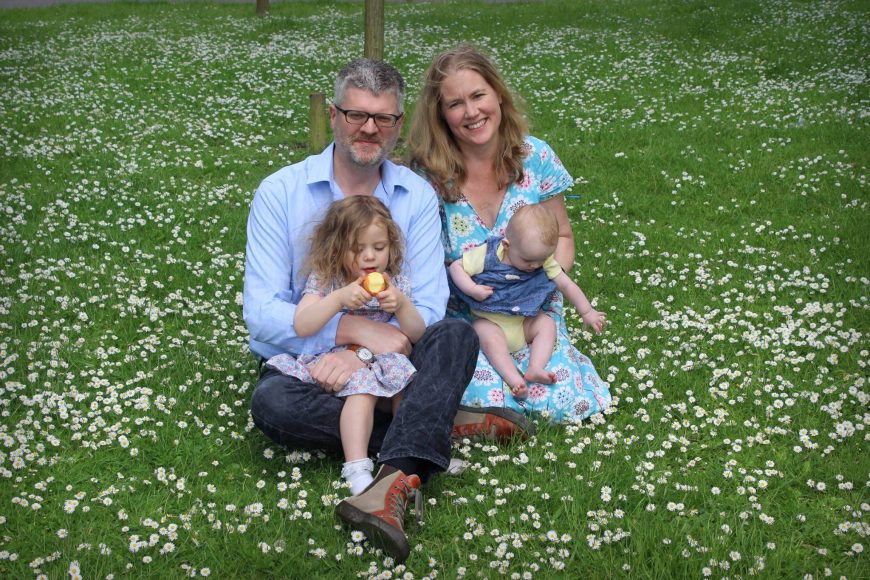 A photo of Becky, Ben and their children